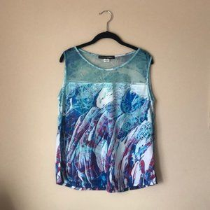 LIKE NEW Clotheshead Sleeveless Sheer Panel Top